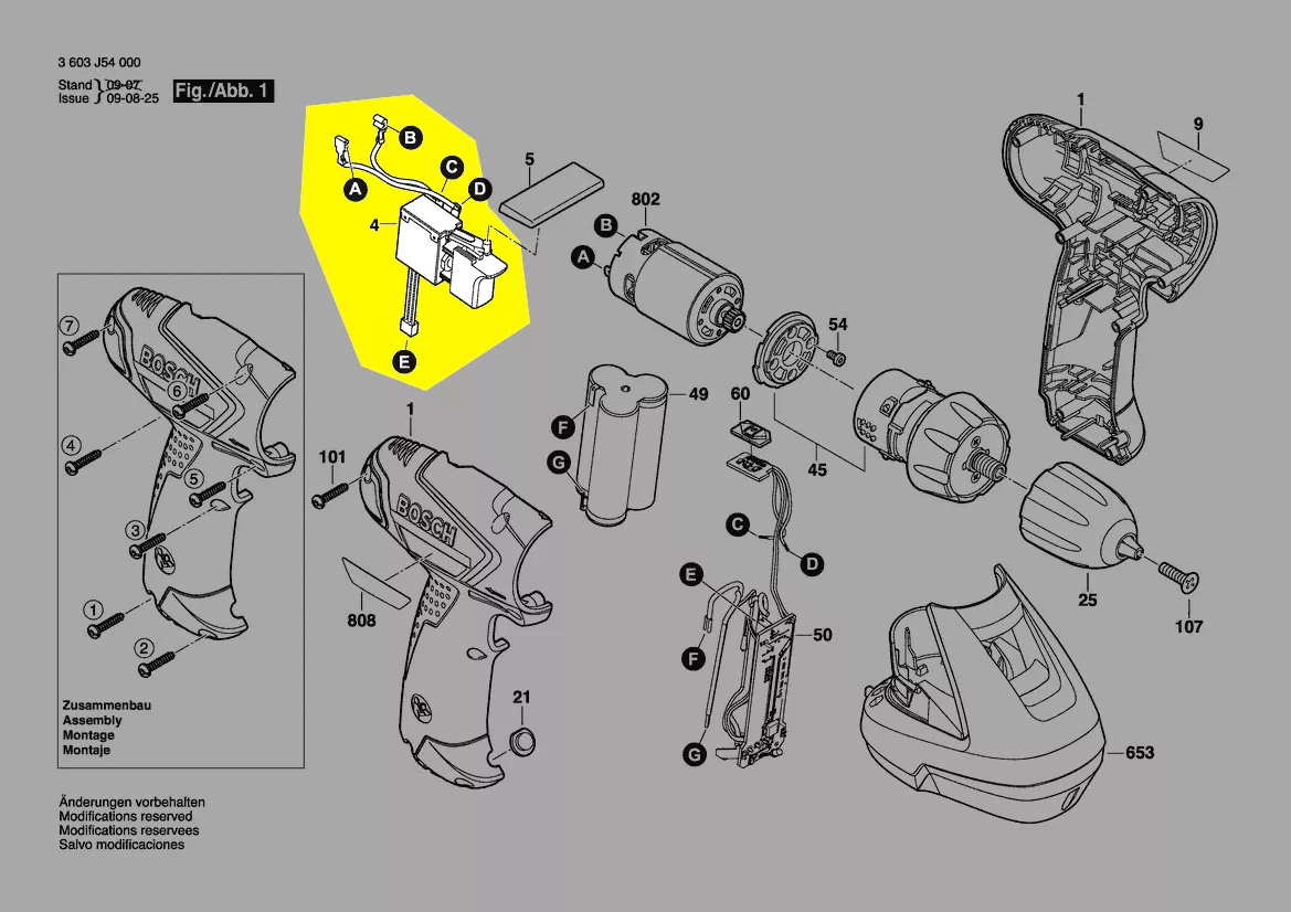 Interrupteur pour visseuse sans-fil PSR 10,8 LI